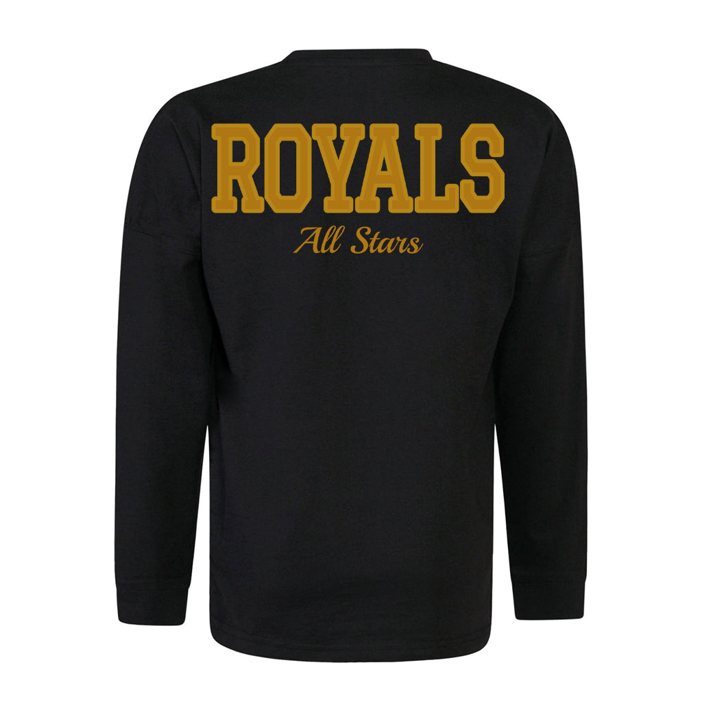 Personalised Royals AllStars Varsity Style Logo Kids Drop Shoulder Top
