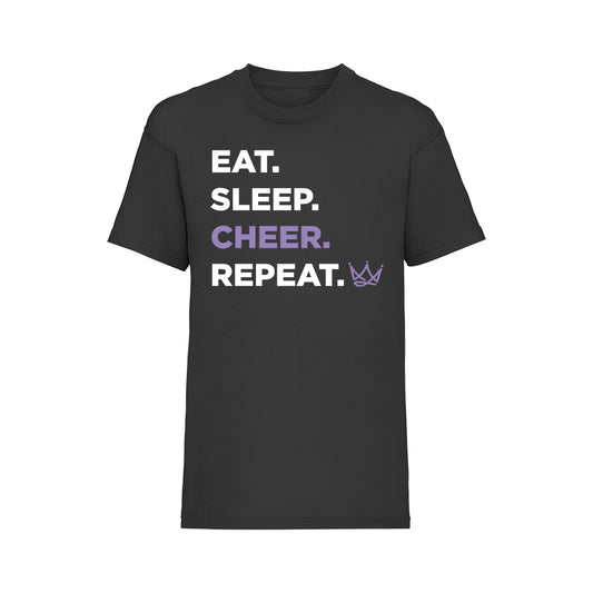 Eat Sleep Cheer Repeat Kids T-Shirt